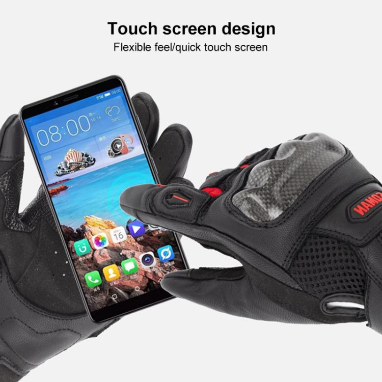 SOMAN  MG21 Motorcycle Sheepskin Carbon Fiber Gloves Off-road Riding Anti-slip Gloves, M