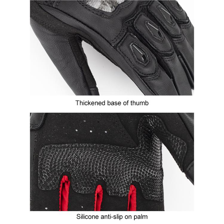 SOMAN  MG21 Motorcycle Sheepskin Carbon Fiber Gloves Off-road Riding Anti-slip Gloves, M