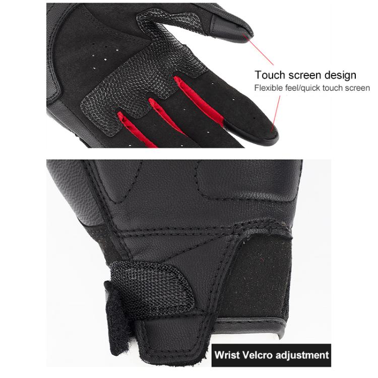 SOMAN  MG21 Motorcycle Sheepskin Carbon Fiber Gloves Off-road Riding Anti-slip Gloves, M