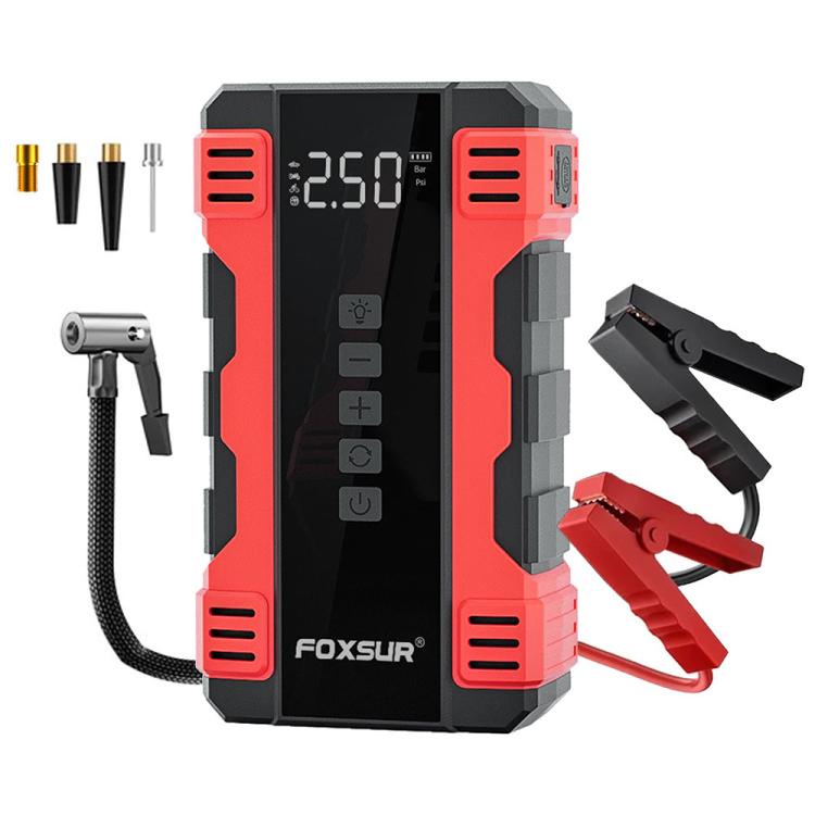 FOXSUR Car Emergency Starter Power Supply Multi-function Portable Car Air Pump