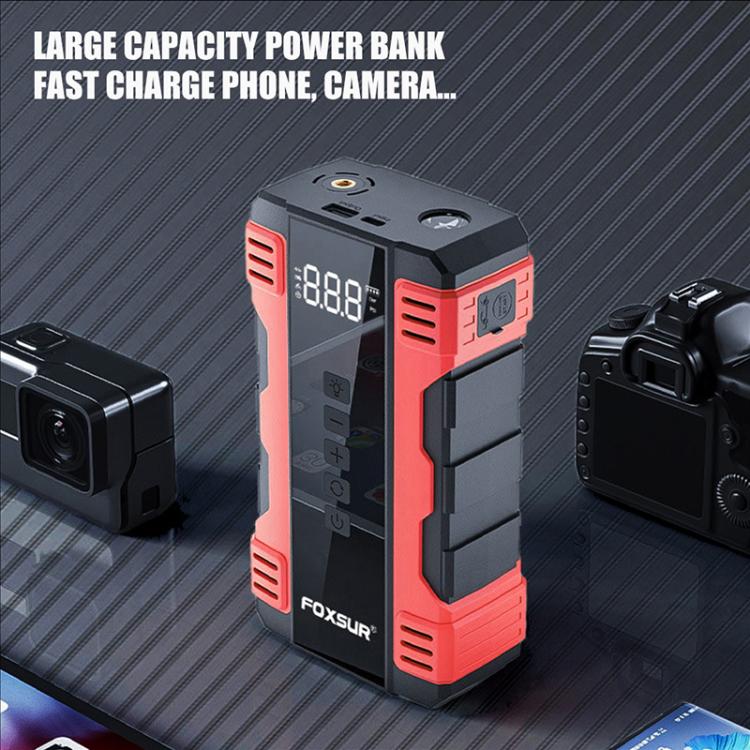 FOXSUR Car Emergency Starter Power Supply Multi-function Portable Car Air Pump