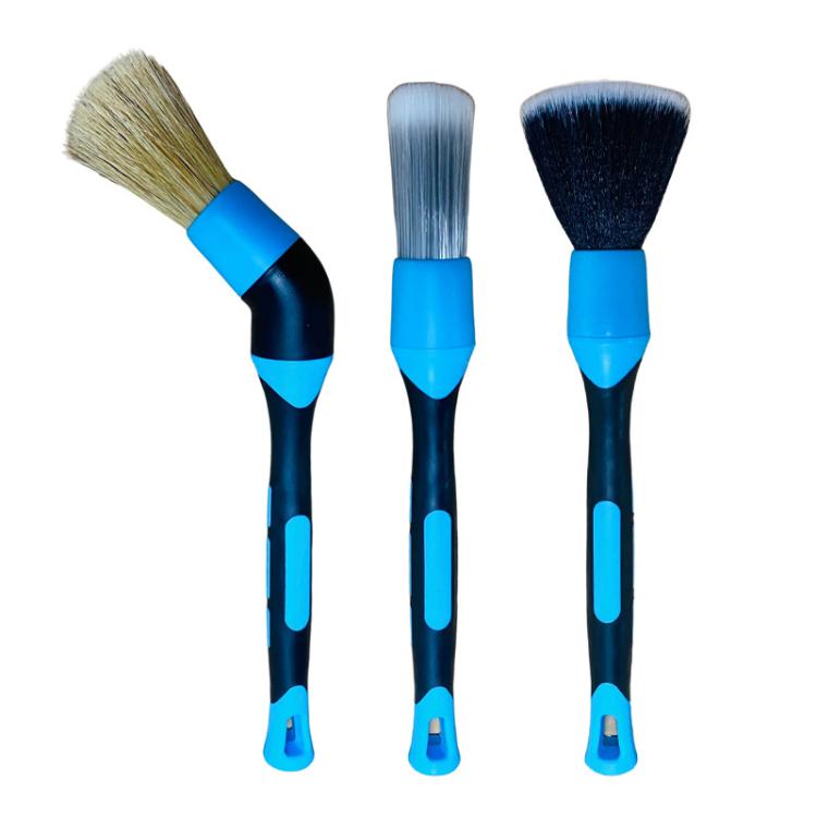 3pcs / Set Car Soft Bristle Cleaning Brush, with Elbow