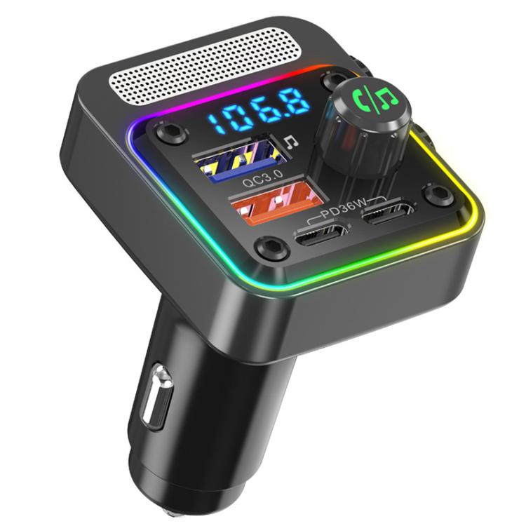 BC91 Car Bluetooth Hands-free Calling PD36W Fast Charging with Atmosphere Light, BC91