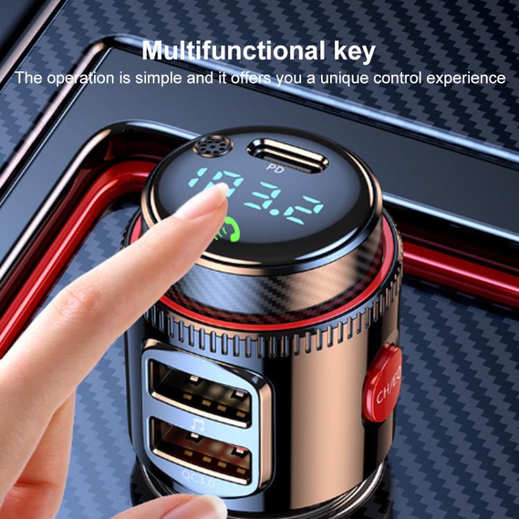 T23 Car FM Transmitter Bluetooth Player Fast Charging, T23