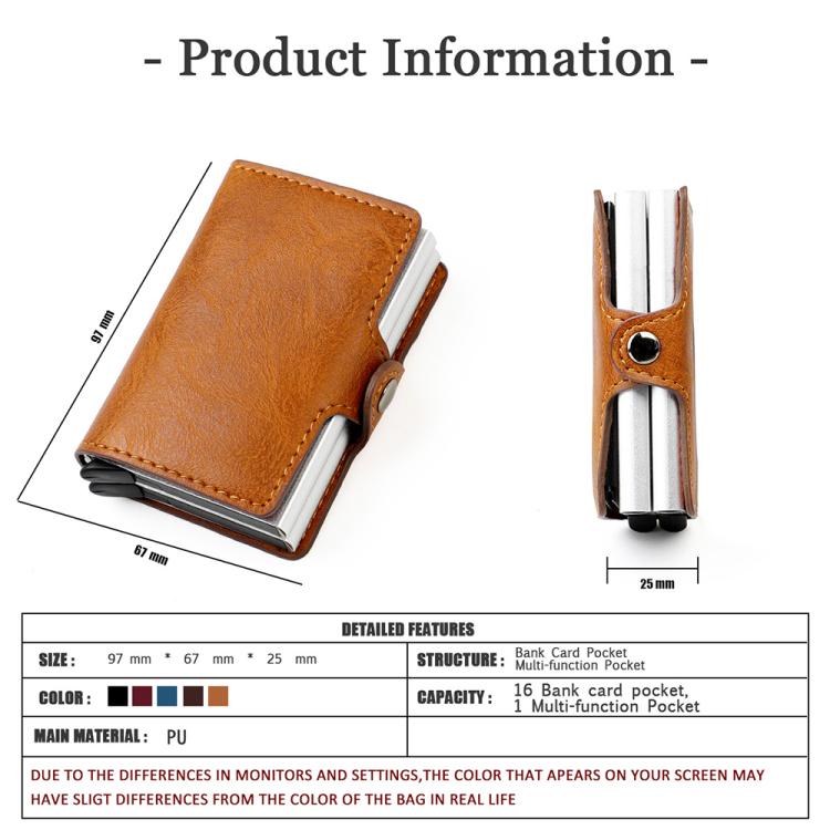 KB251 Oil Wax Texture Double Layer Aluminum Alloy RFID Card Bag