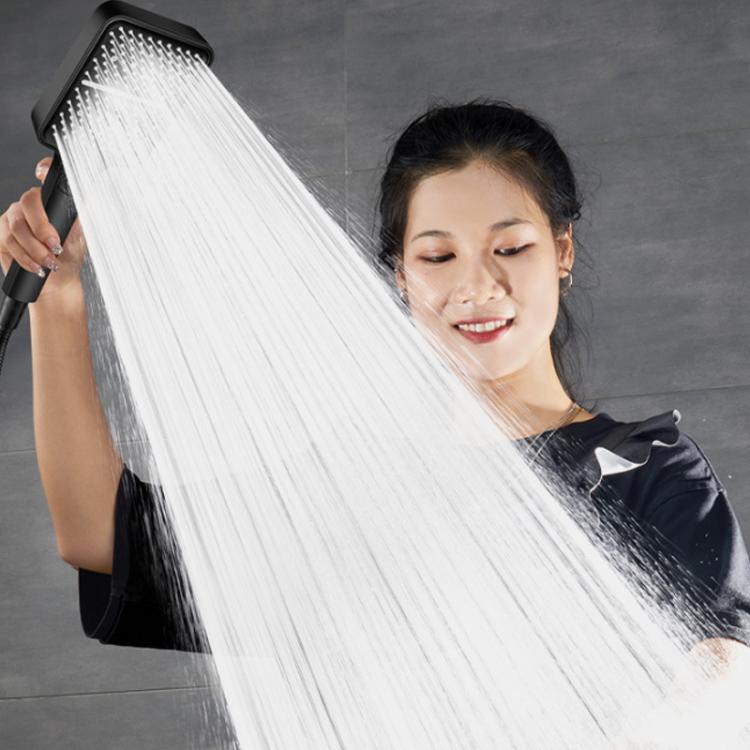 Portable 3-Setting Adjustable Pressurized Square Large Panel Shower Head Shower Nozzle