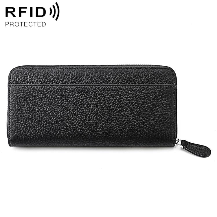 Genuine Leather RFID Anti-theft Accordion Zipper Coin Purse