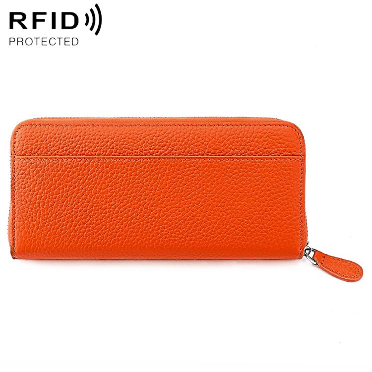 Genuine Leather RFID Anti-theft Accordion Zipper Coin Purse