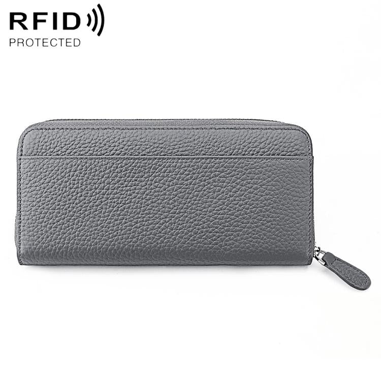 Genuine Leather RFID Anti-theft Accordion Zipper Coin Purse