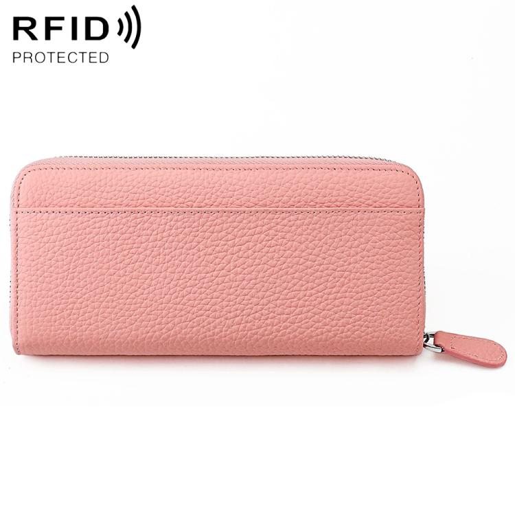 Genuine Leather RFID Anti-theft Accordion Zipper Coin Purse