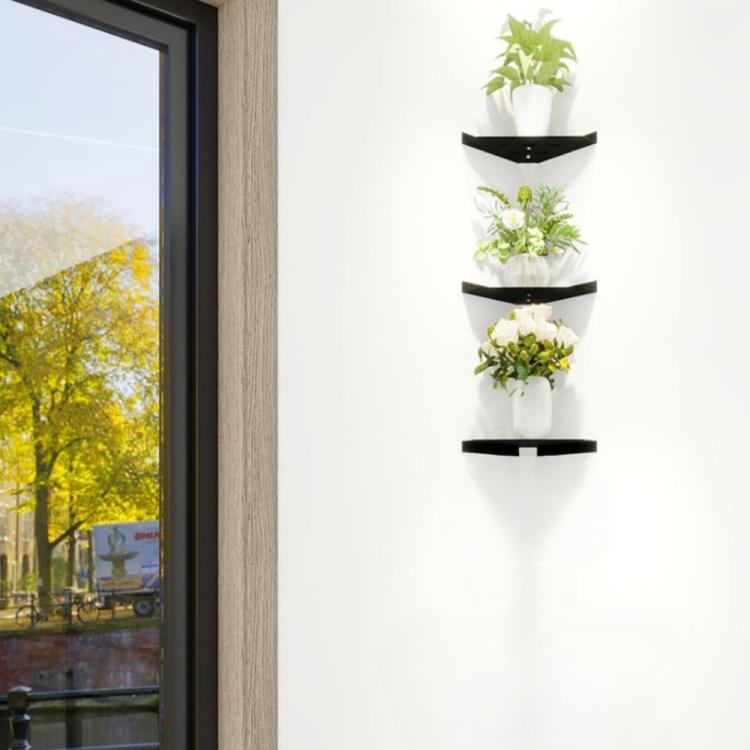 Wall-Mounted Acrylic Corner Shelf Triangular Storage Rack, Single Pack, 2pcs/Pack