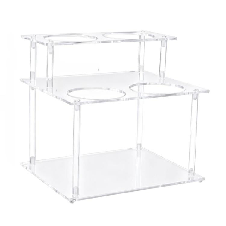 Double Layered Clear Acrylic Coffee Syrup Storage Rack Desktop Bar Counter Wine Display Stand