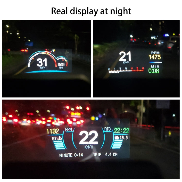 C1 OBD2 + GPS Mode Car HUD Head-up Display Compass / Speed / Water Temperature / Voltage Display / Speed Alarm / Fault Alarm, C1 Without Navigation Function