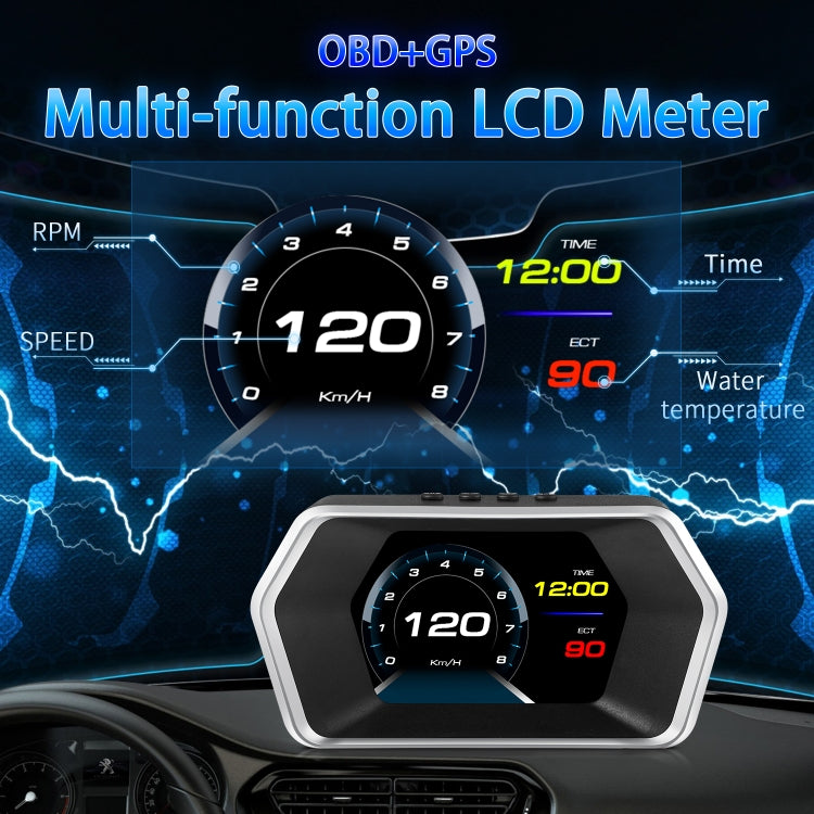 P17 Car HUD Head-up Display GPS Speed Meter Car OBD2 Fault Elimination Code, P17