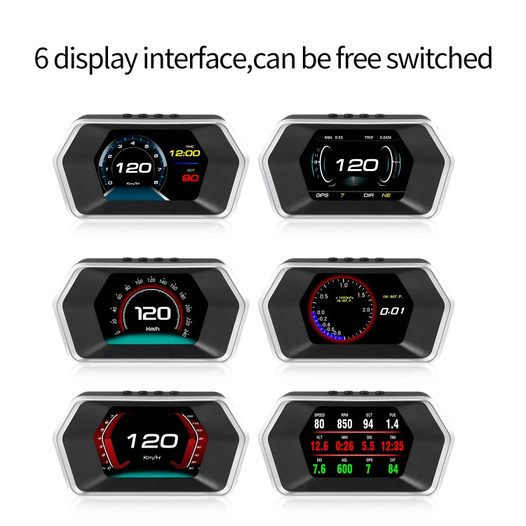 P17 Car HUD Head-up Display GPS Speed Meter Car OBD2 Fault Elimination Code, P17