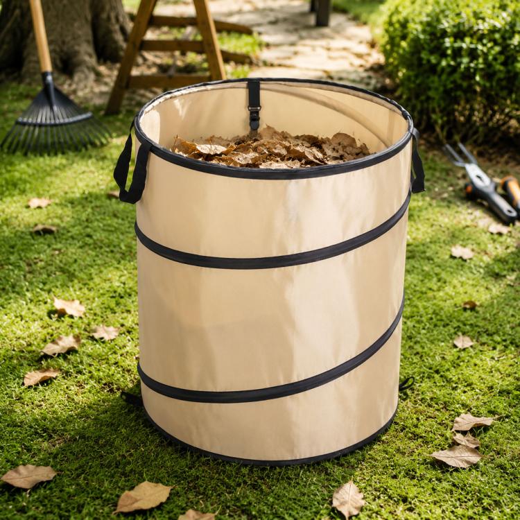 Outdoor Camping Folding Bucket Portable Trash Can Garden Leaf Bucket, Mini 25x32cm, Small 34x40cm, Medium 45x55cm