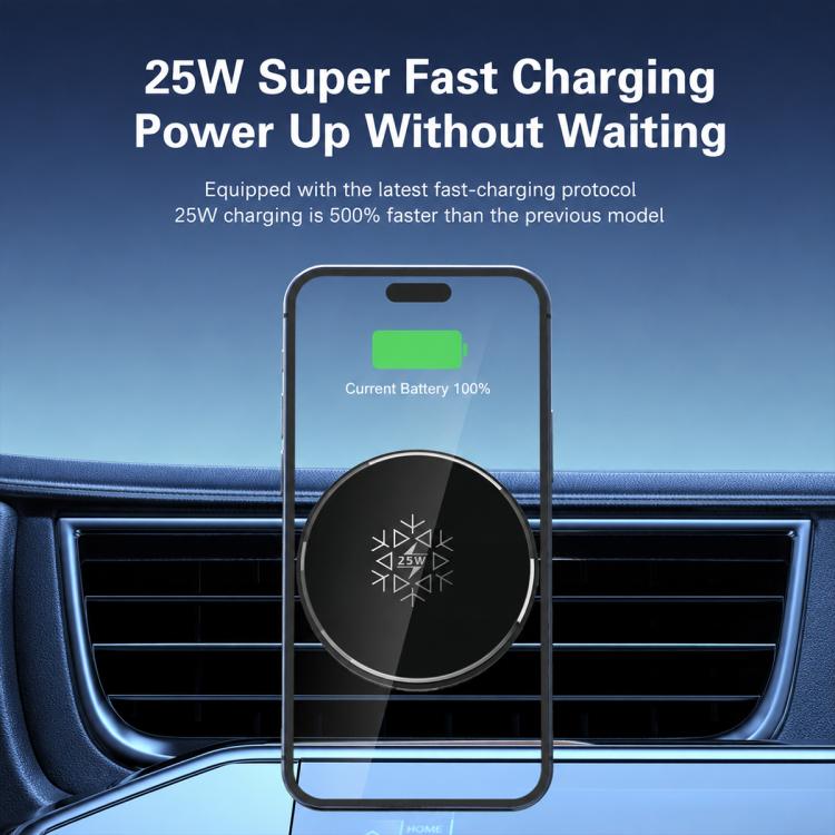 S35 Magnetic Cooling 25W Wireless Fast Charger Car Air Outlet Holder, S35