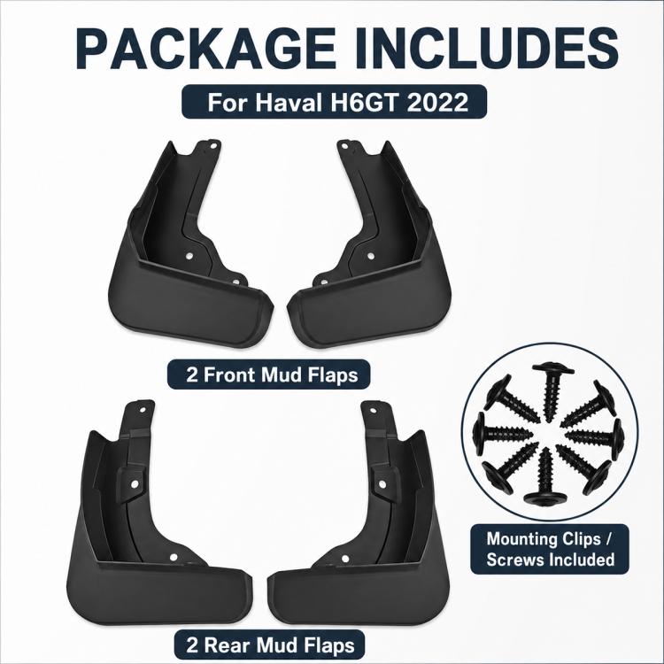 4pcs/Set Car Wheel Splash Flaps Fender Guard, For GreatWall Haval H6 GT 2022