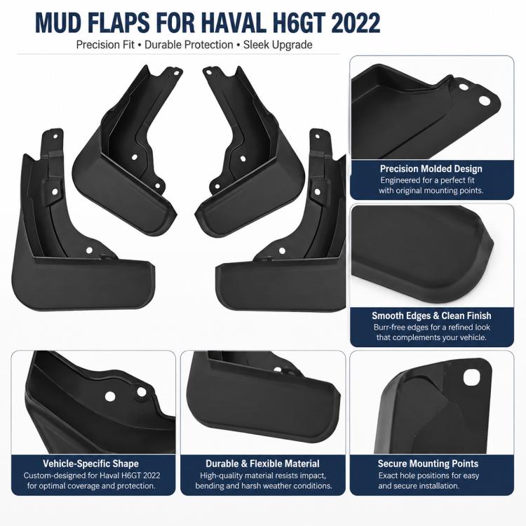 4pcs/Set Car Wheel Splash Flaps Fender Guard, For GreatWall Haval H6 GT 2022