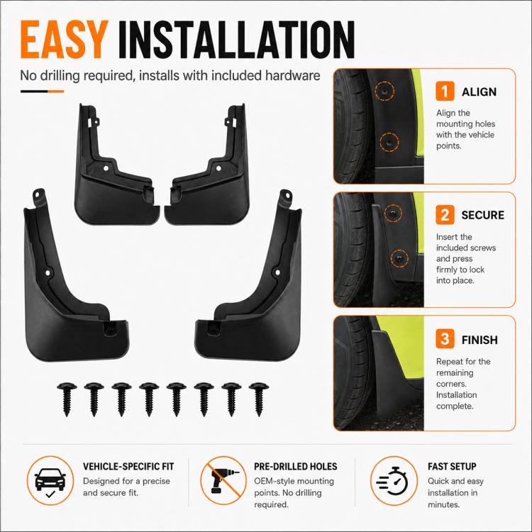 4pcs/Set Car Wheel Splash Flaps Fender Guard, For Changan Deepal S7 2023