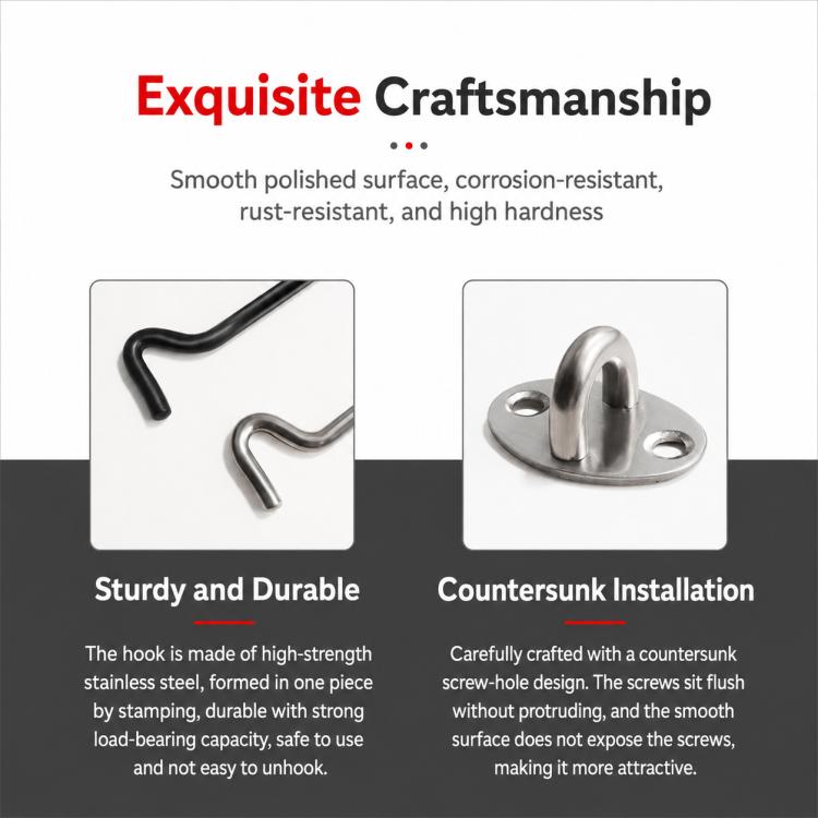 Stainless Steel Door Window Hook and Eye Catch Window Positioning Hardware Parts, 3 inch, 4 inch, 6 inch, 8 inch, 10 inch, 12 inch, 14 inch, 16 inch