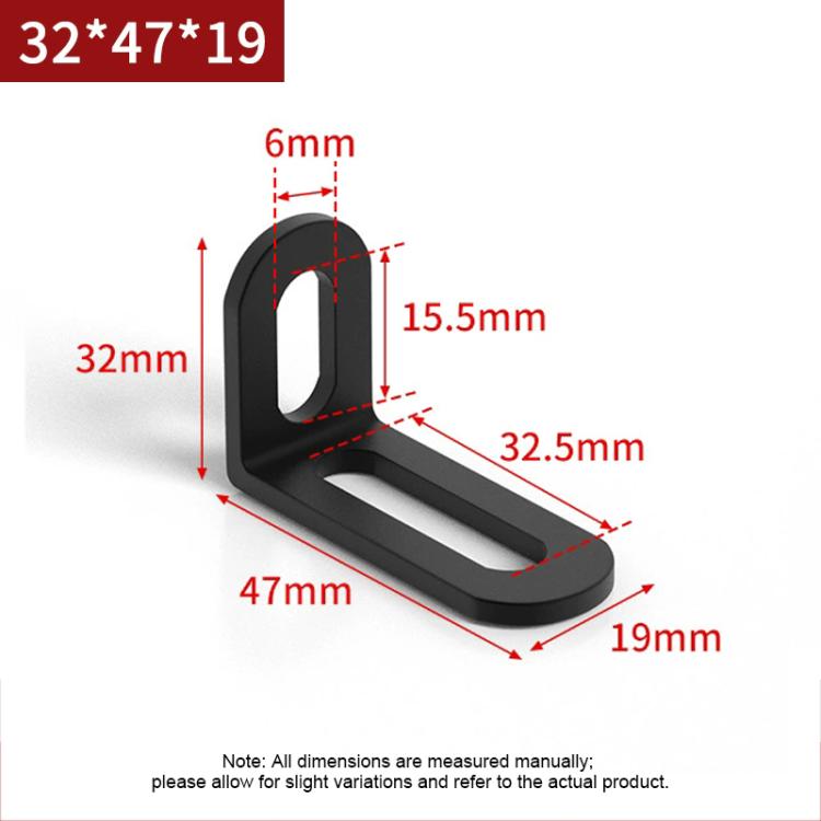 2pcs/Pack Stainless Steel L-Shaped Long Slot Holes Corner Braces Connector, 32x47x19mm, 32x63x19mm, 32x78x19mm, 32x99x19mm, 32x118x19mm