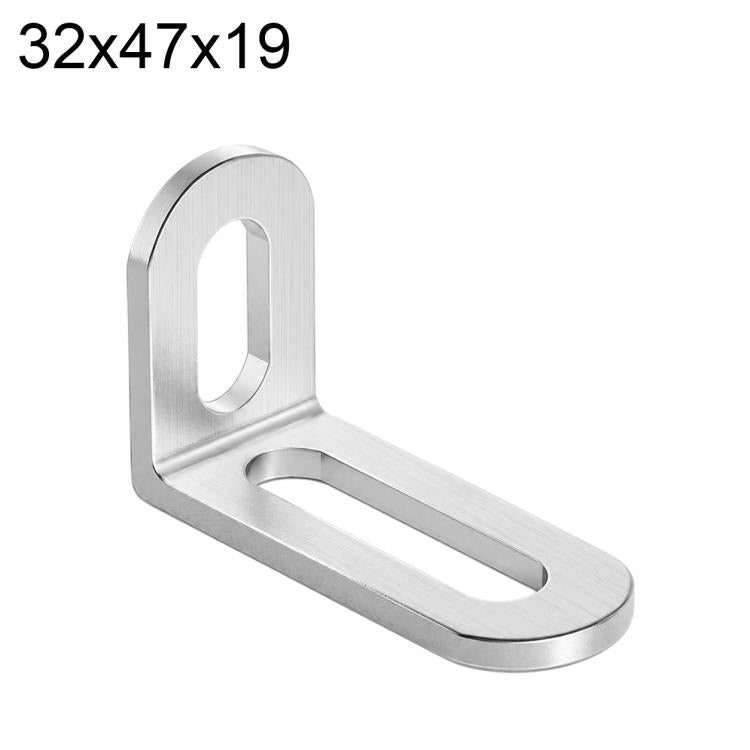 2pcs/Pack Stainless Steel L-Shaped Long Slot Holes Corner Braces Connector, 32x47x19mm, 32x63x19mm, 32x78x19mm, 32x99x19mm, 32x118x19mm