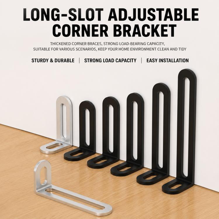 2pcs/Pack Stainless Steel L-Shaped Long Slot Holes Corner Braces Connector, 32x47x19mm, 32x63x19mm, 32x78x19mm, 32x99x19mm, 32x118x19mm