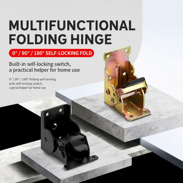 Multifunctional Foldable Hinge with Self-Locking Switch, 0-90 Degrees, 0-180 Degrees