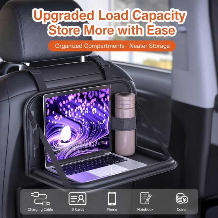 Car Seat Back Storage Rack Multifunctional Car Storage Bag Rear Seat Tray Desk, 40 x 25 cm