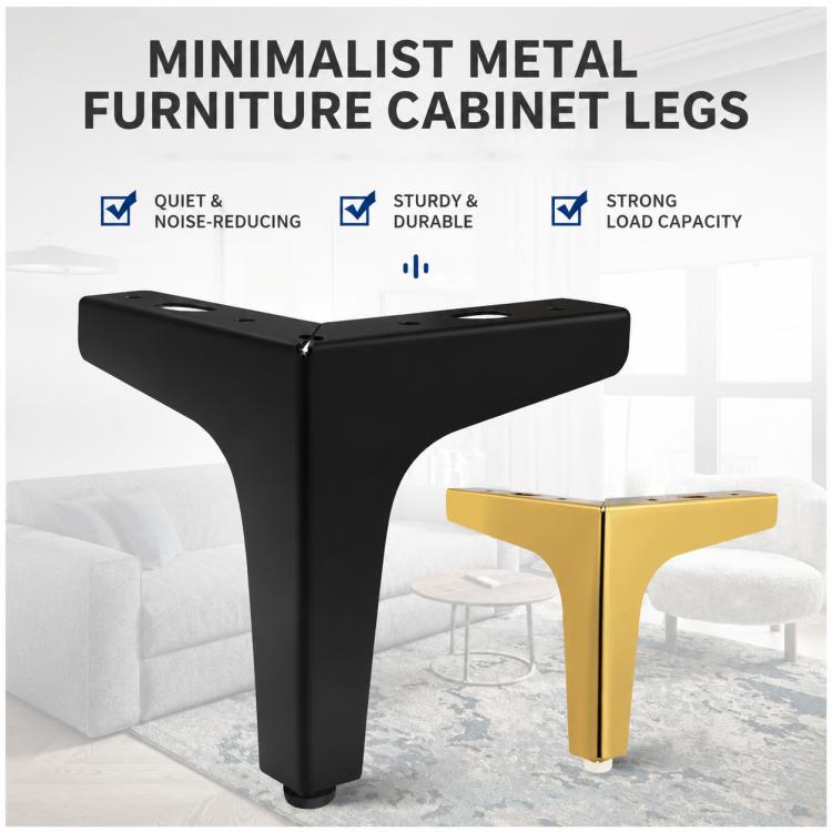 Metal Three-Prong Furniture Legs, Sofas Coffee Tables Furniture Hardware Parts, 100mm, 130mm, 150mm