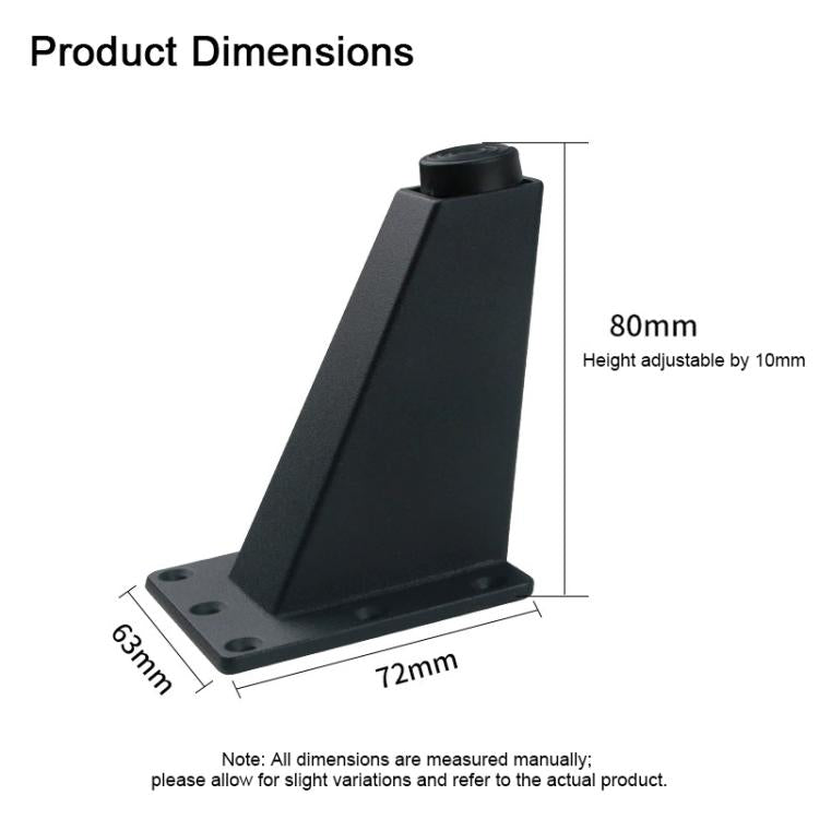 Adjustable Aluminum Alloy Furniture Angled Support Legs for Sofas and Coffee Tables, 80mm, 92mm, 100mm