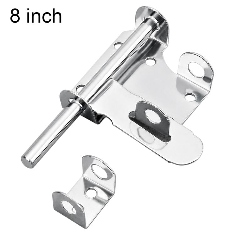 201 Stainless Steel Slide Bolt Latch, Heavy-Duty Barrel Bolt Door Lock, 4 inch, 6 inch, 8 inch