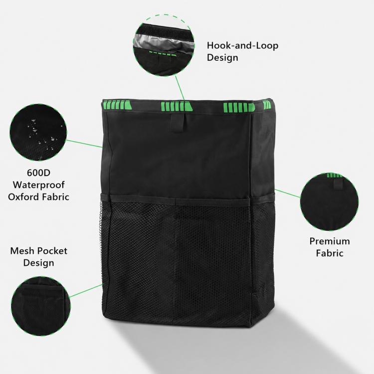Car Storage Bag Car Back Seat Hook Garbage Can, Black Green, Black, Black Green + Trash Bags, Black + Trash Bags, Black Green + Tissue Bag