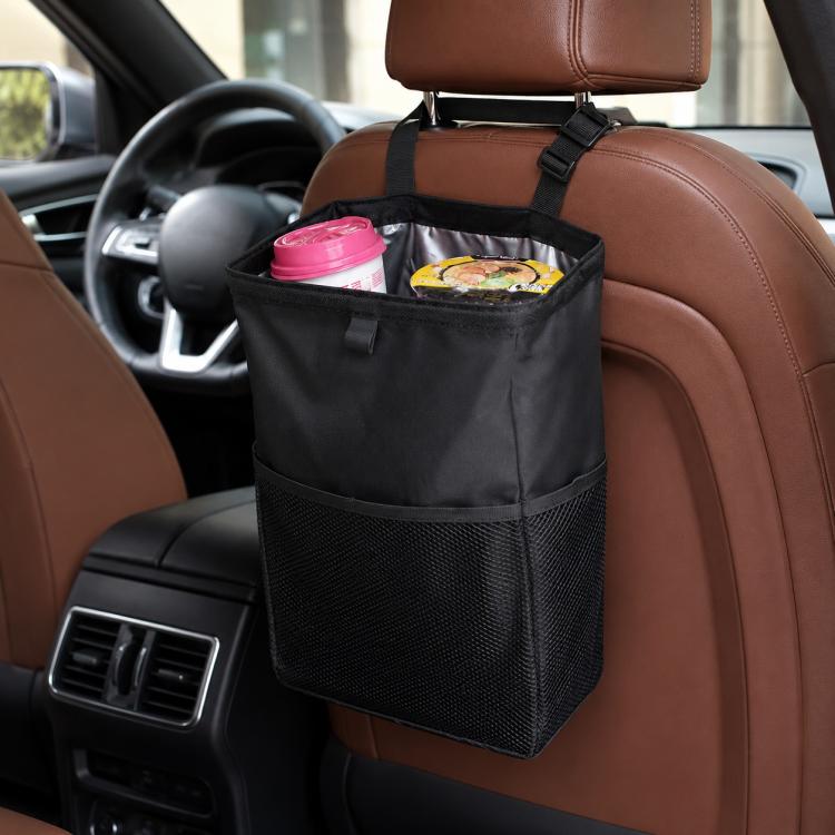 Car Storage Bag Car Back Seat Hook Garbage Can, Black Green, Black, Black Green + Trash Bags, Black + Trash Bags, Black Green + Tissue Bag