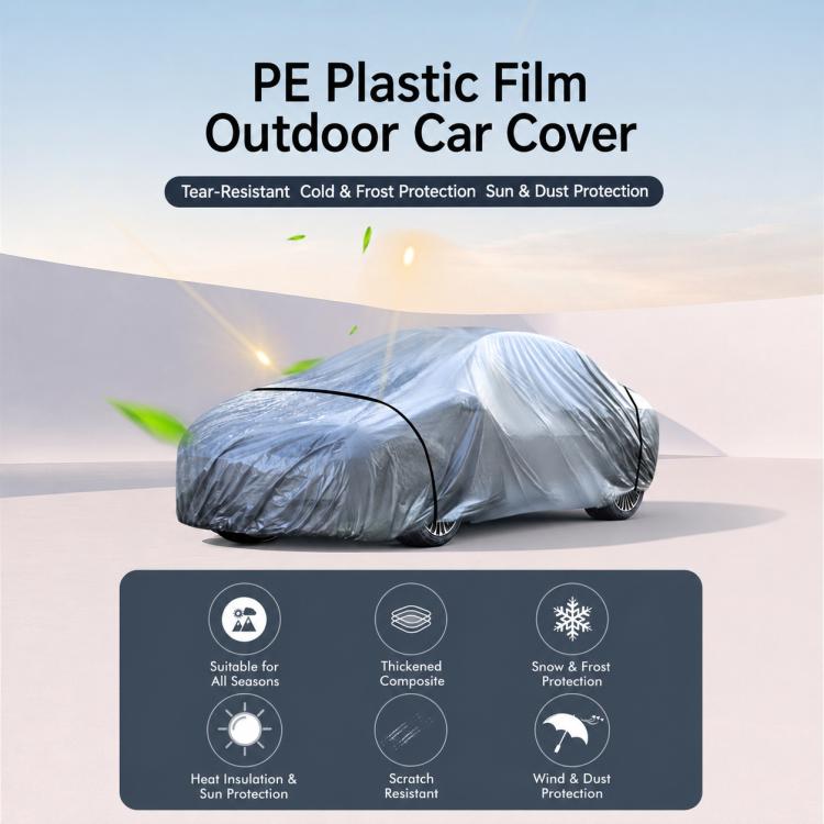 PE Anti-Dust Waterproof Sunproof Car Cover, S:400x160x120cm, M:430x160x120cm, L:480x175x120cm, XL:540x172x120cm, XXL:580x175x120cm, YL:480x175x150cm, YXL:540x175x150cm