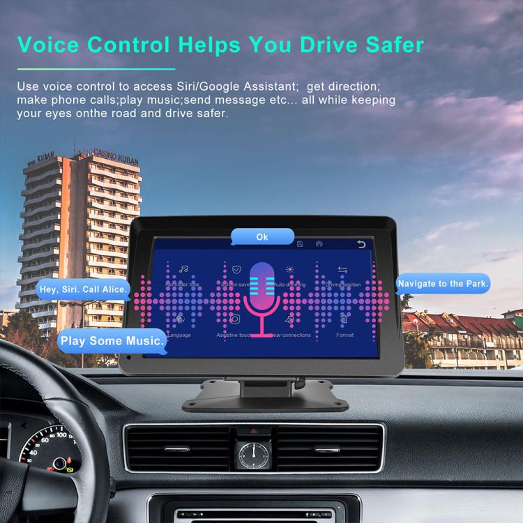 7 inch Center Portable Screen Wireless CarPlay Car Navigation System, Sunshade Cover, Without Sunshade Cover, Incell Screen