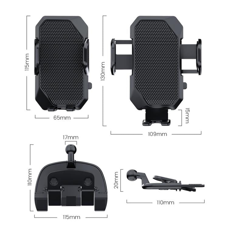 Car Rotating Clip CD Slot Automatic Locking Phone Holder