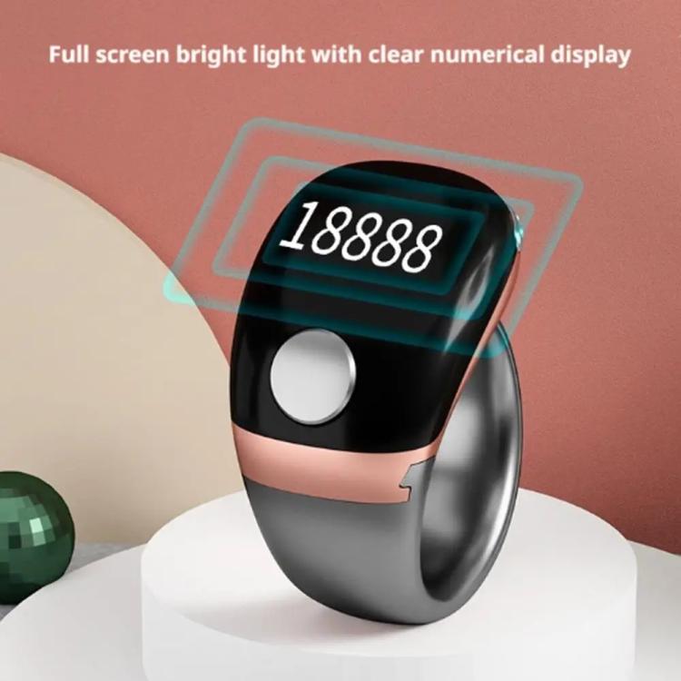 S7 Adjustable Size Button Smart Bluetooth Prayer Ring Counter, S7 (Black), S7 (Green), S7 (Rose Gold), S7 (Grey)