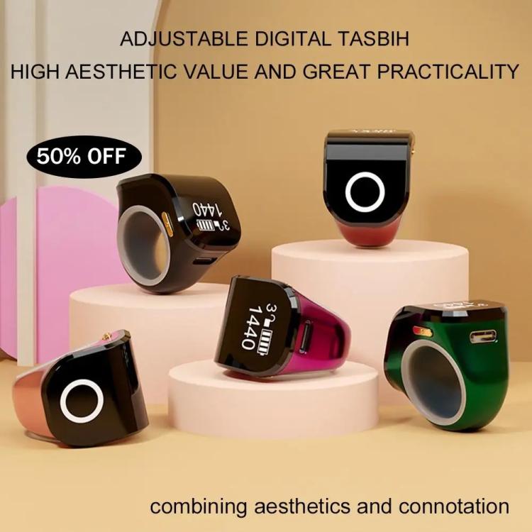 S10 Adjustable Size Touch Smart Bluetooth Prayer Ring Counter, S10 (Black), S10 (Pink), S10 (Purple), S10 (Red), S10 (Green)