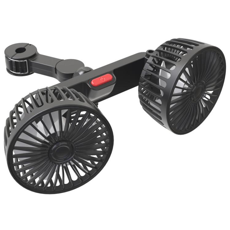 SUITU Car Rear Seats Dual-head USB Electric Cooling Fan, 5-Blade Fan, Rear-seat Headrest, Flexible Hose Fan-Detachable Power Cable, Flexible Hose Fan-Integrated Power Cable, Seat-back Fan