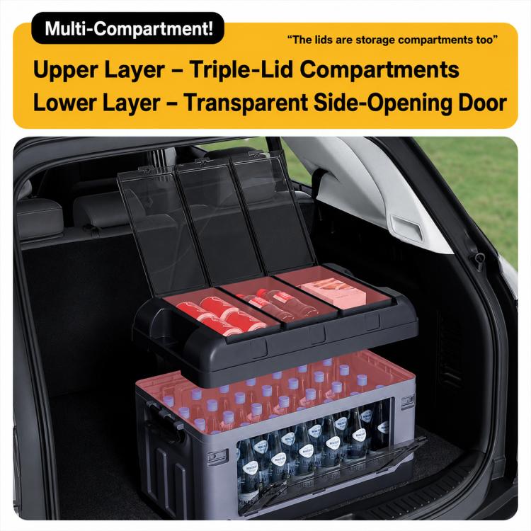 SUITU R-6543 Car Outdoor Camping Multifunctional Storage Box, M 48x30x32.5cm, L 59x36x38cm