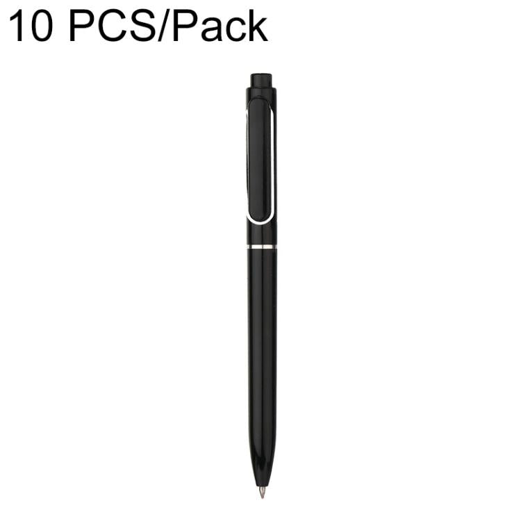 10 PCS/Pack Retractable 0.5mm Bullet Tip Signature Gel Pen, Metal Pen Refill, Plastic Pen Refill