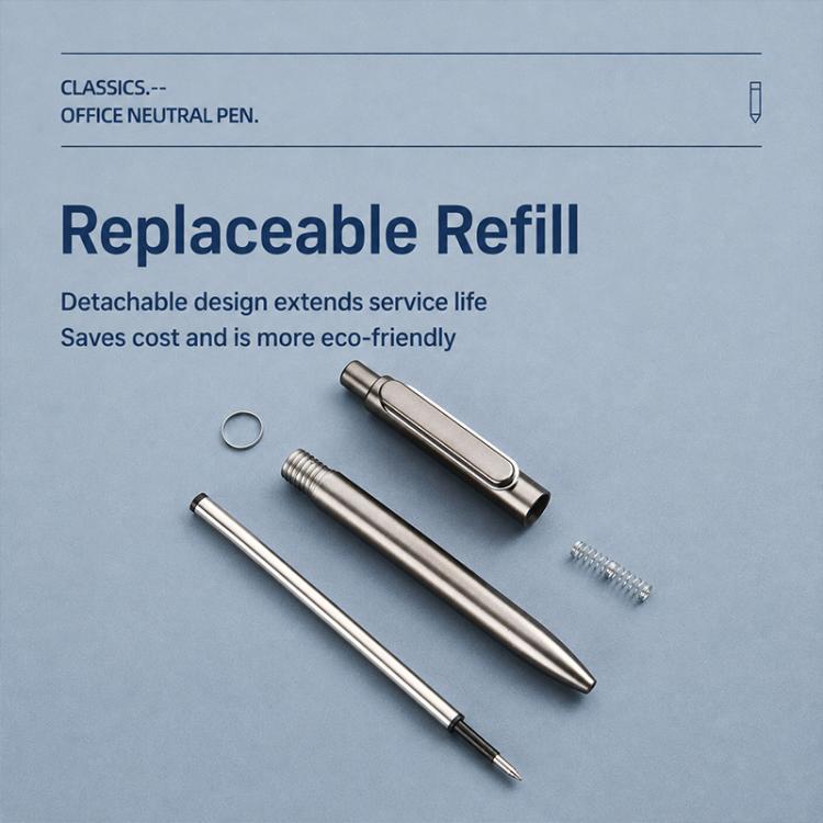 10 PCS/Pack Retractable 0.5mm Bullet Tip Signature Gel Pen, Metal Pen Refill, Plastic Pen Refill