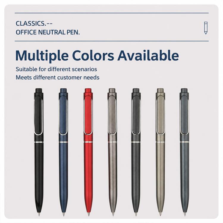 10 PCS/Pack Retractable 0.5mm Bullet Tip Signature Gel Pen, Metal Pen Refill, Plastic Pen Refill