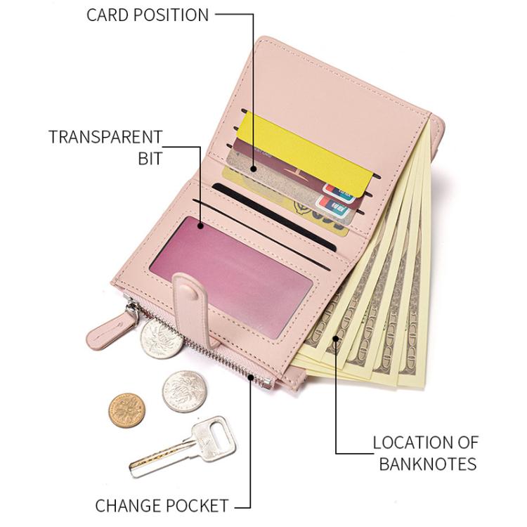 Women Multi-card Slot Short Litchi Texture Coin Card Bag