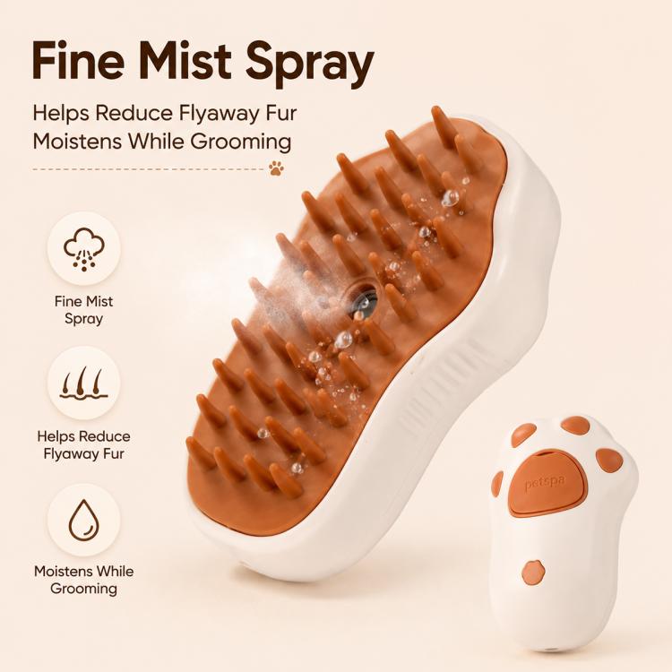 Cat Claws Pet Rechargeable Electrical Spray Hair Removal Massage Comb, Cat Claws Coffee