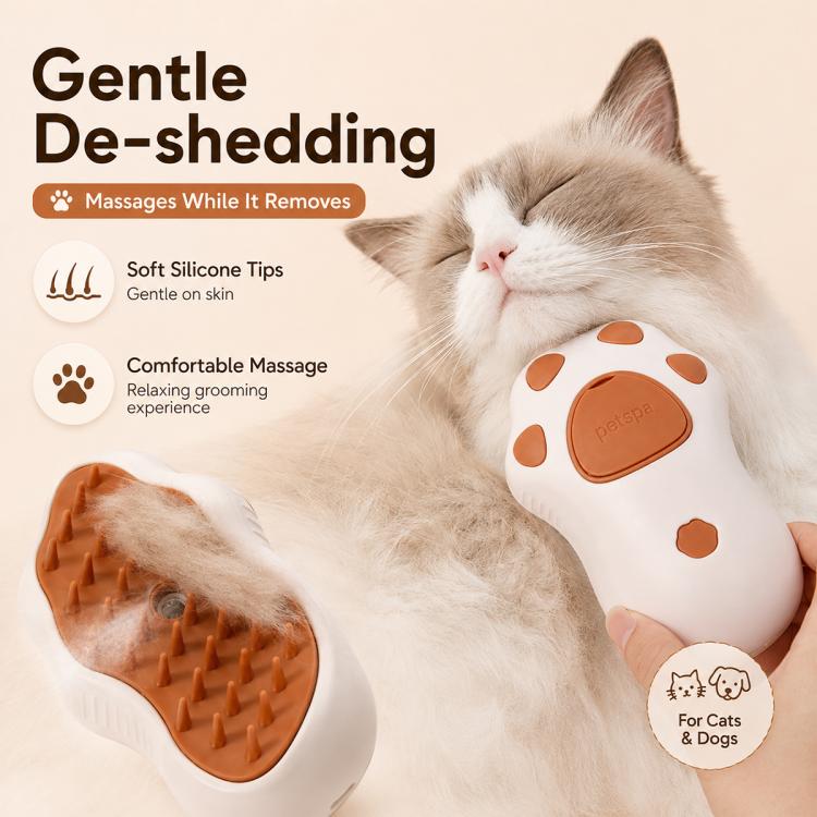 Cat Claws Pet Rechargeable Electrical Spray Hair Removal Massage Comb, Cat Claws Coffee