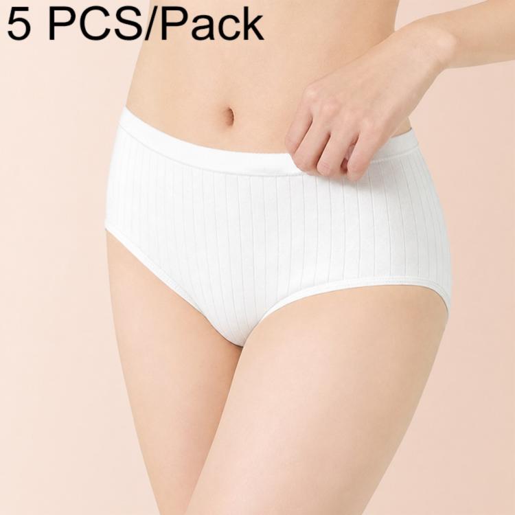 5 PCS/Pack Women Disposable Underwears Sterilized Cotton Crotch Briefs, M, L, XL, XXL, XXXL