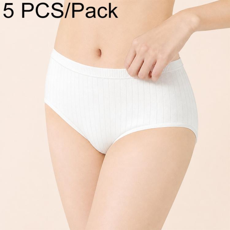 5 PCS/Pack Women Disposable Underwears Sterilized Cotton Crotch Briefs, M, L, XL, XXL, XXXL